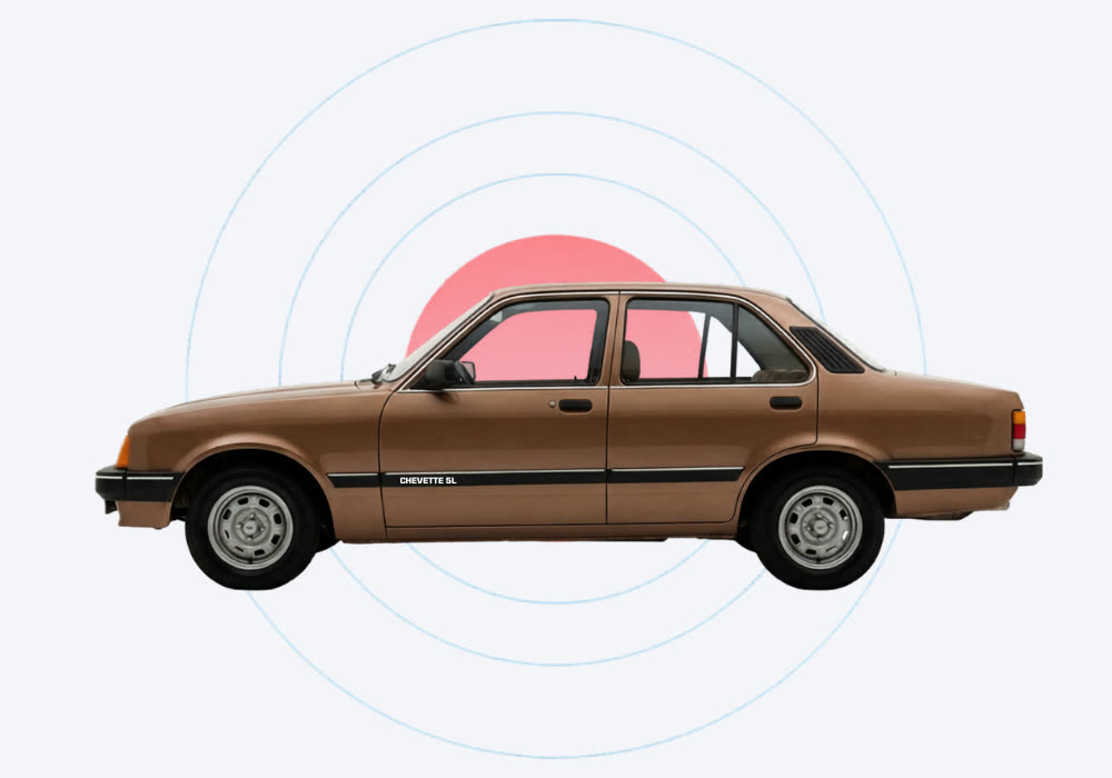 Chevrolet Chevette SL bege visto de perfil